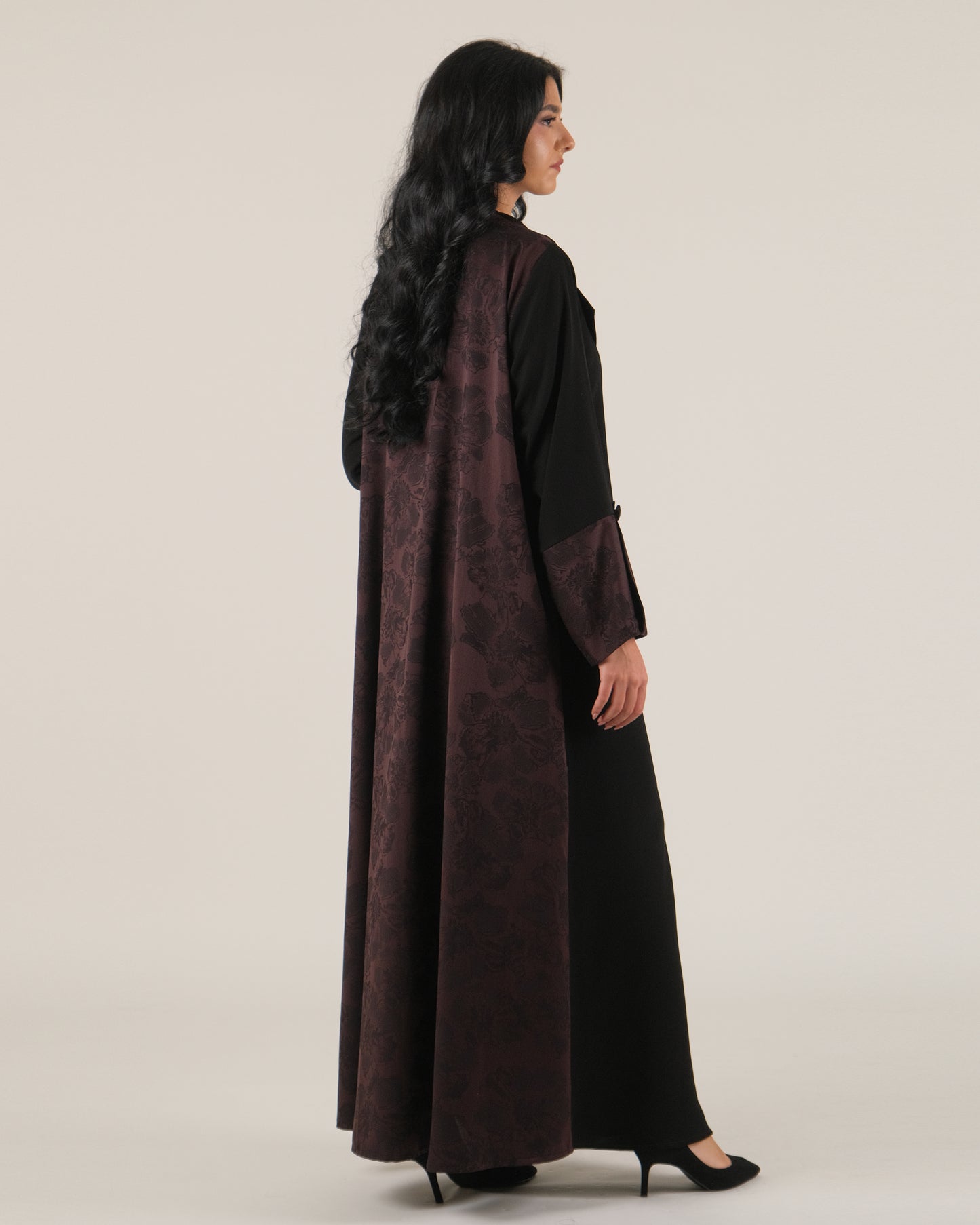 Back Printed Abaya- Elegant Korean Nida Fabric