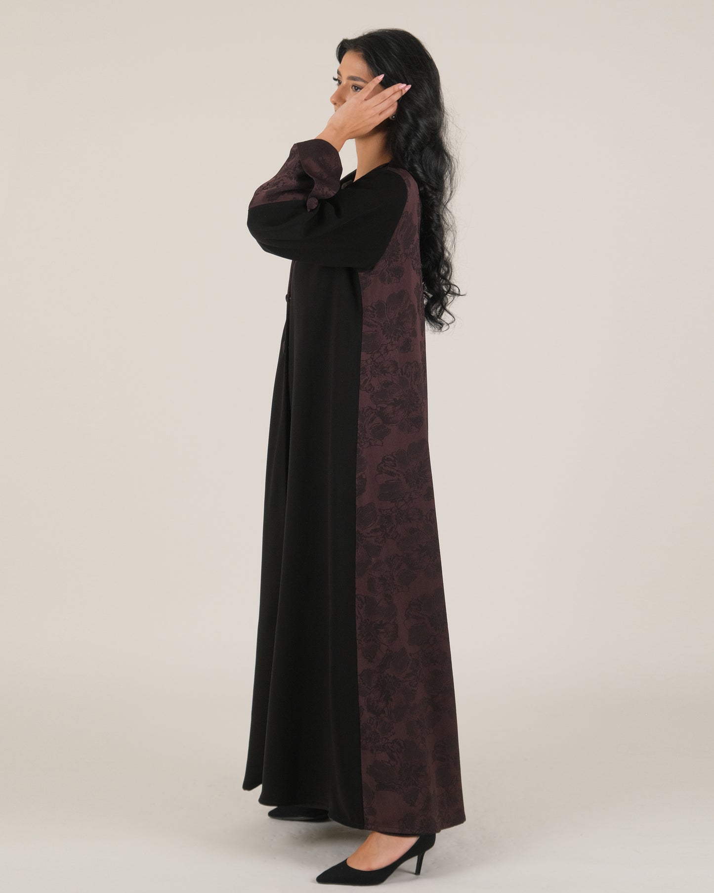 Back Printed Abaya- Elegant Korean Nida Fabric