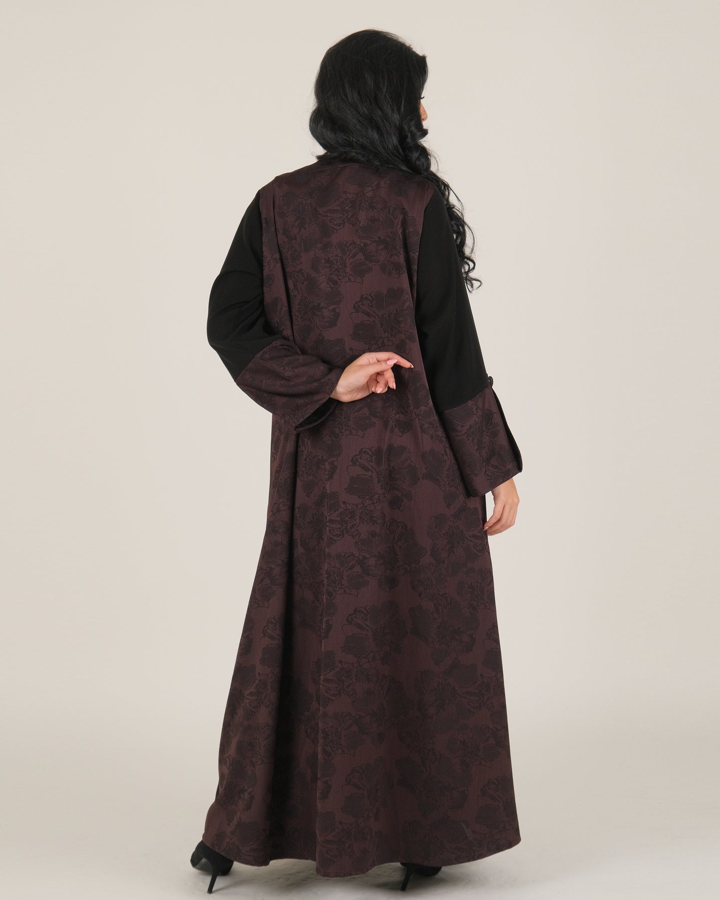 Back Printed Abaya- Elegant Korean Nida Fabric