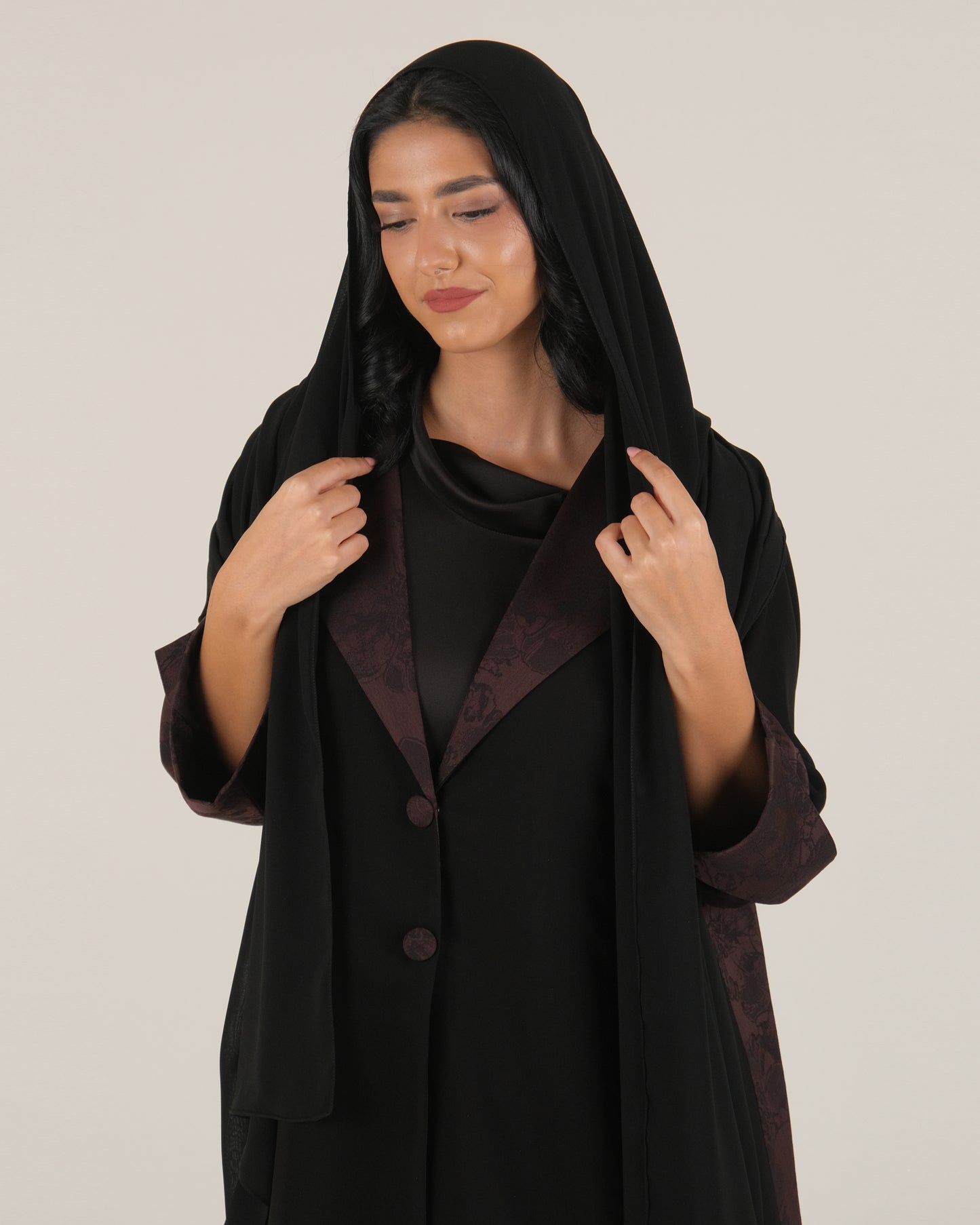 Back Printed Abaya- Elegant Korean Nida Fabric