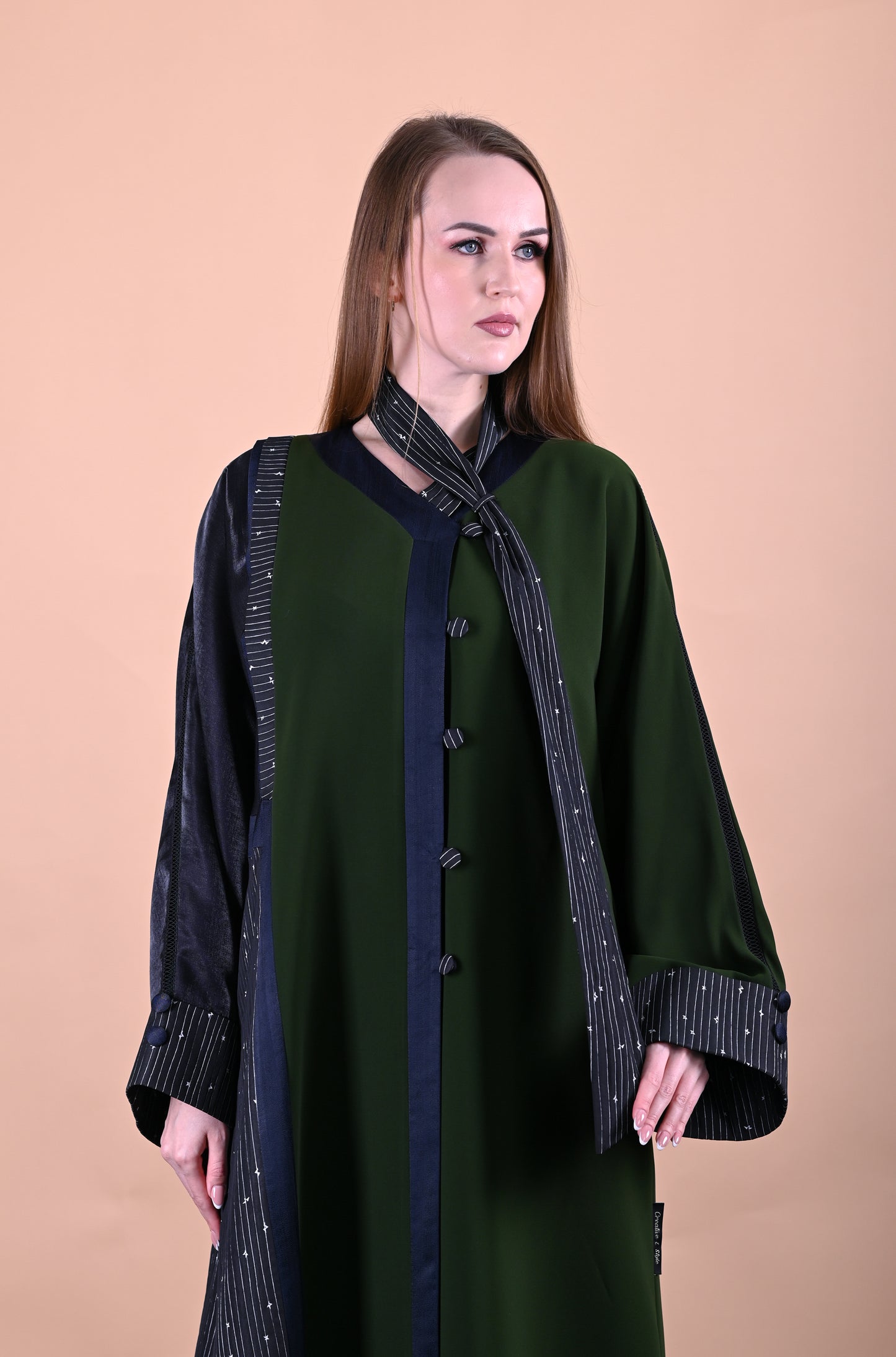 Elegant Crepe Silk Dark Green