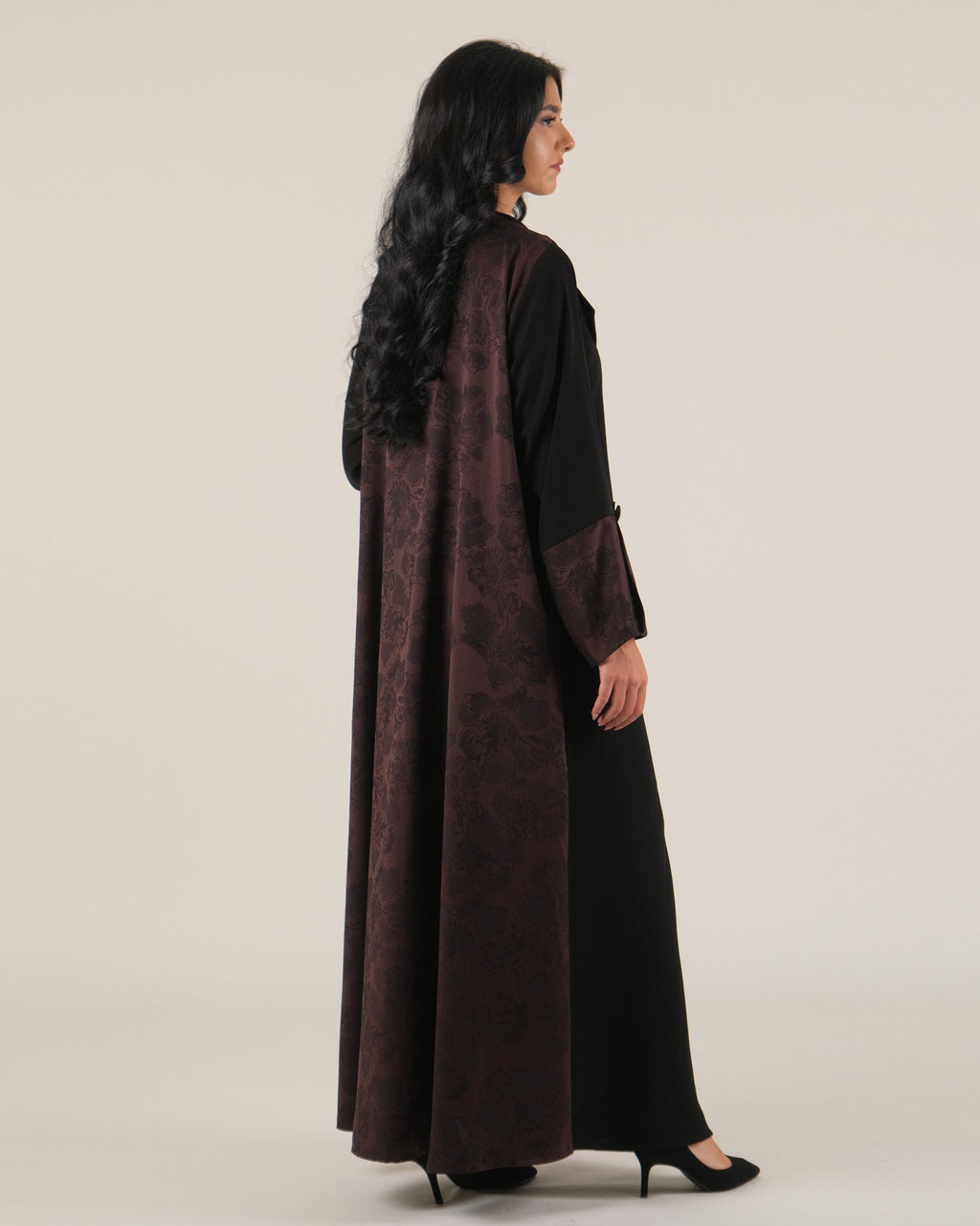 Back Printed Abaya- Elegant Korean Nida Fabric