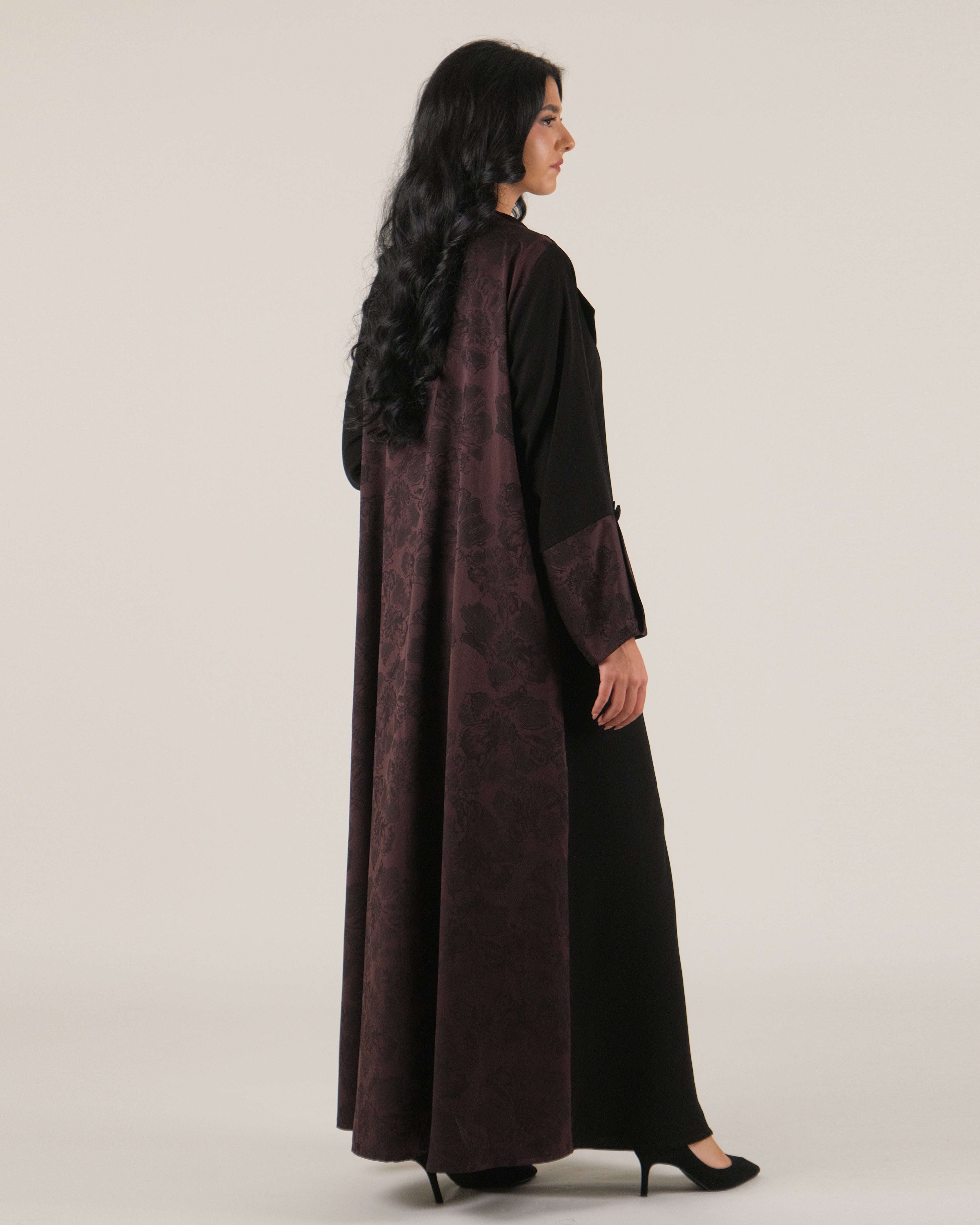 Back Printed Abaya- Elegant Korean Nida Fabric