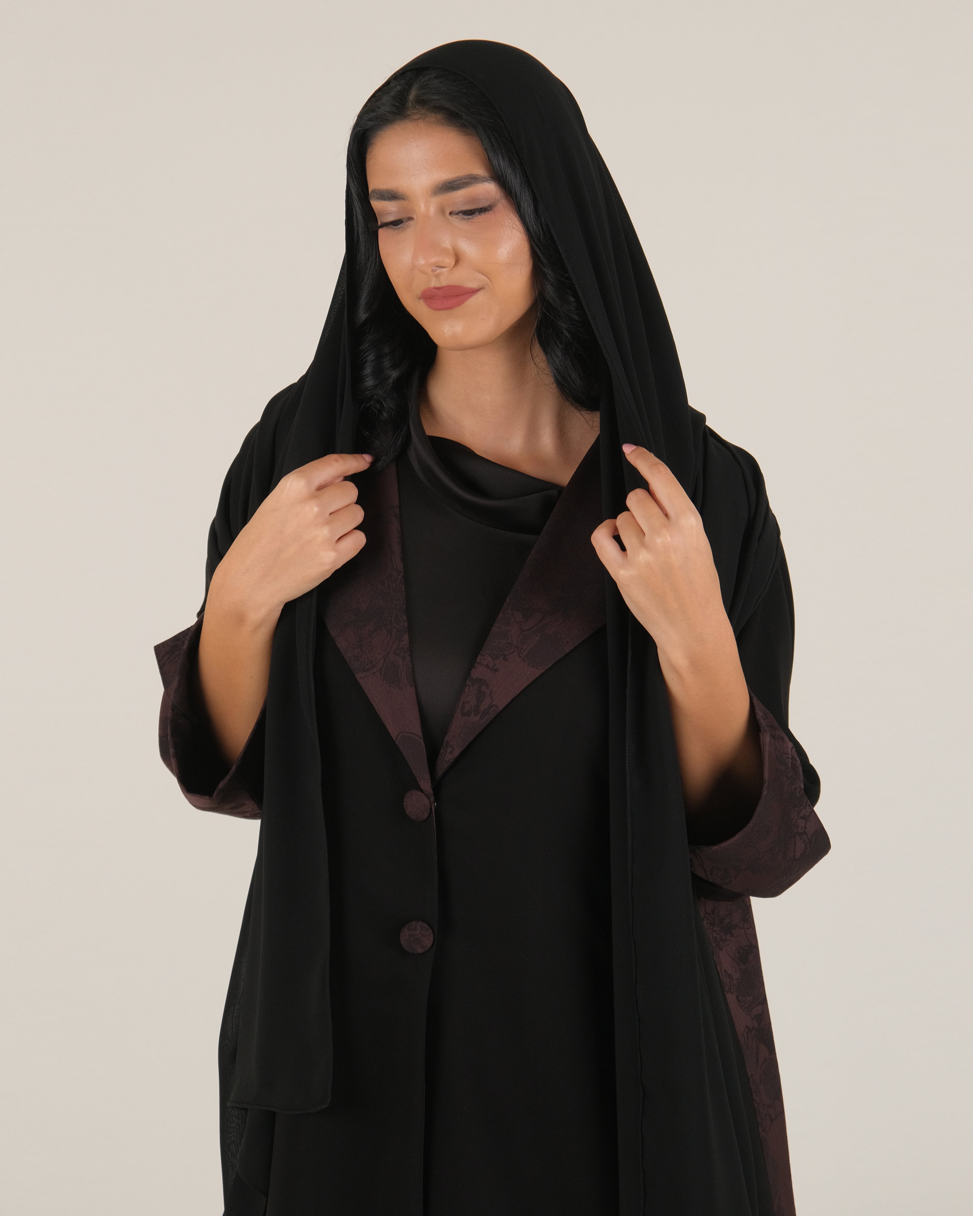 Back Printed Abaya- Elegant Korean Nida Fabric