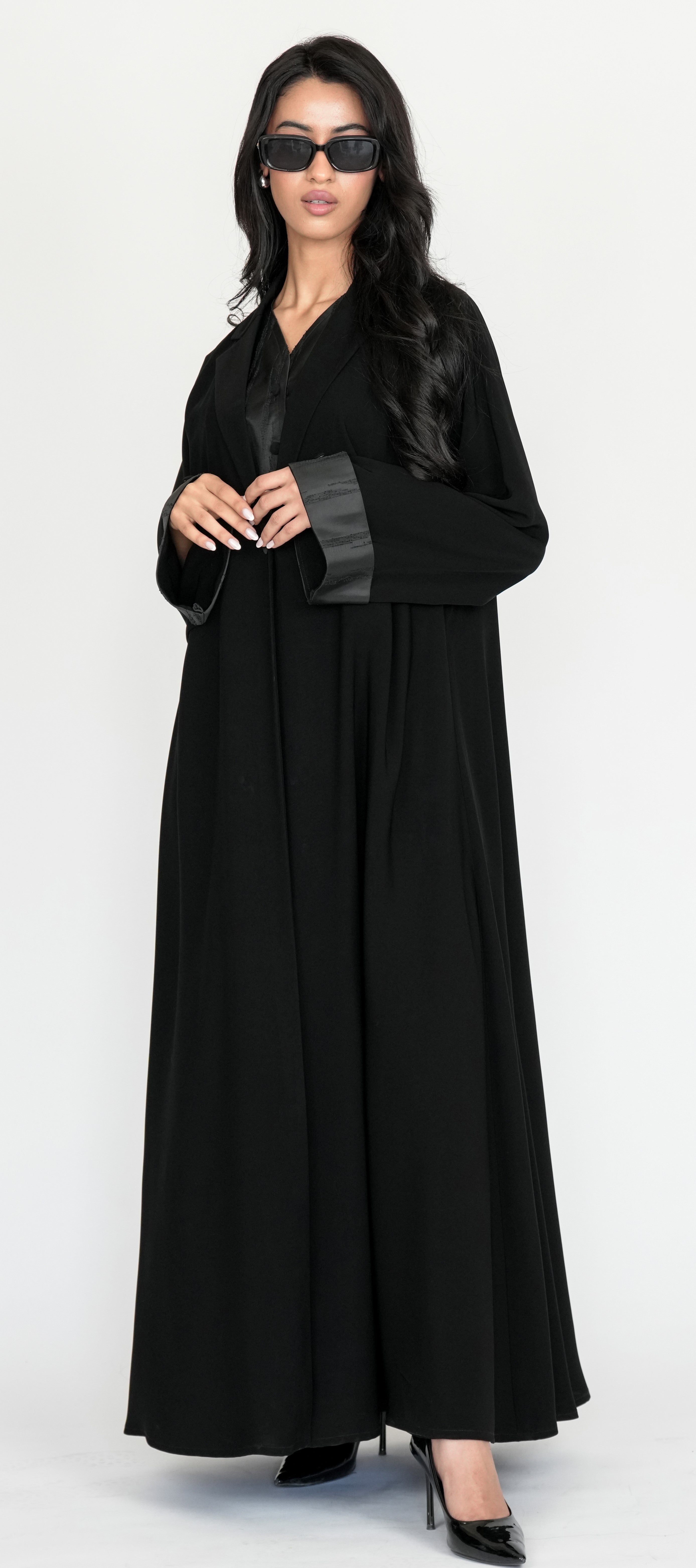 Black Abaya with Satin