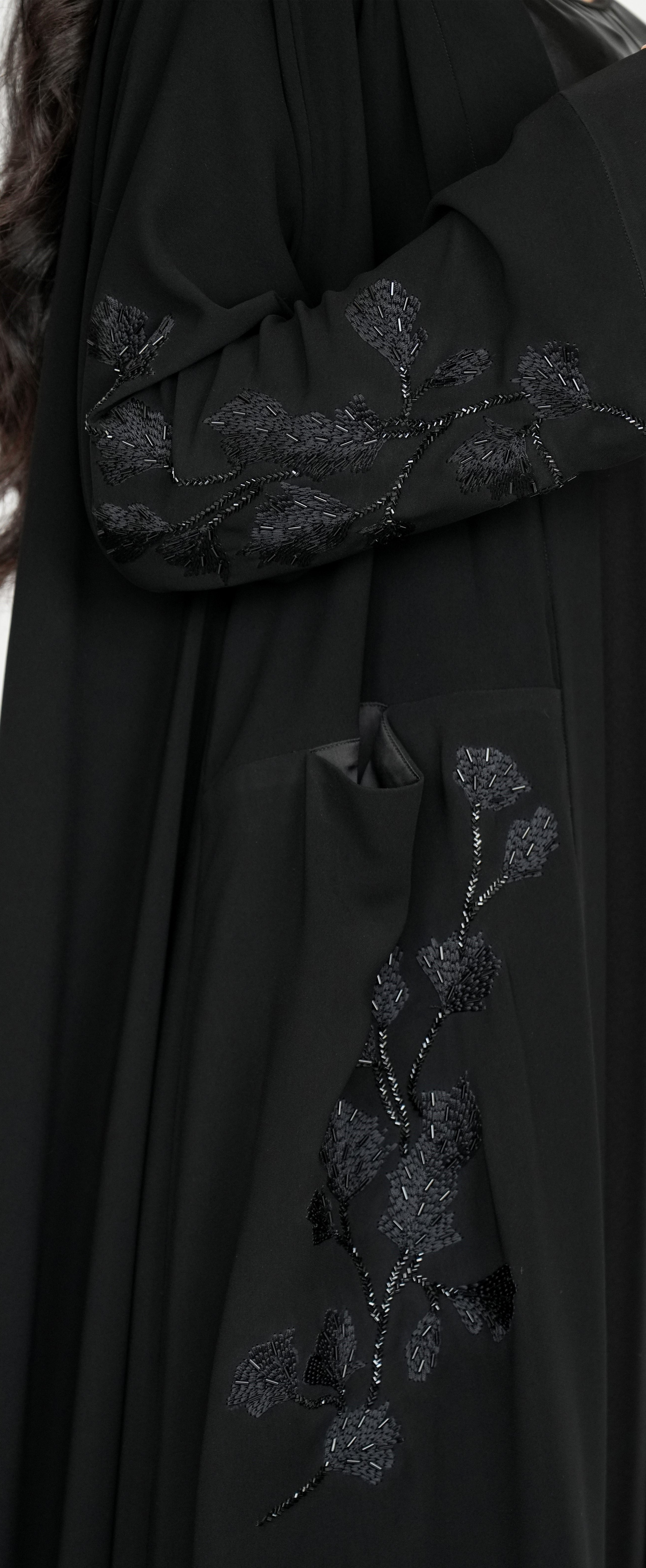Black Open Abaya