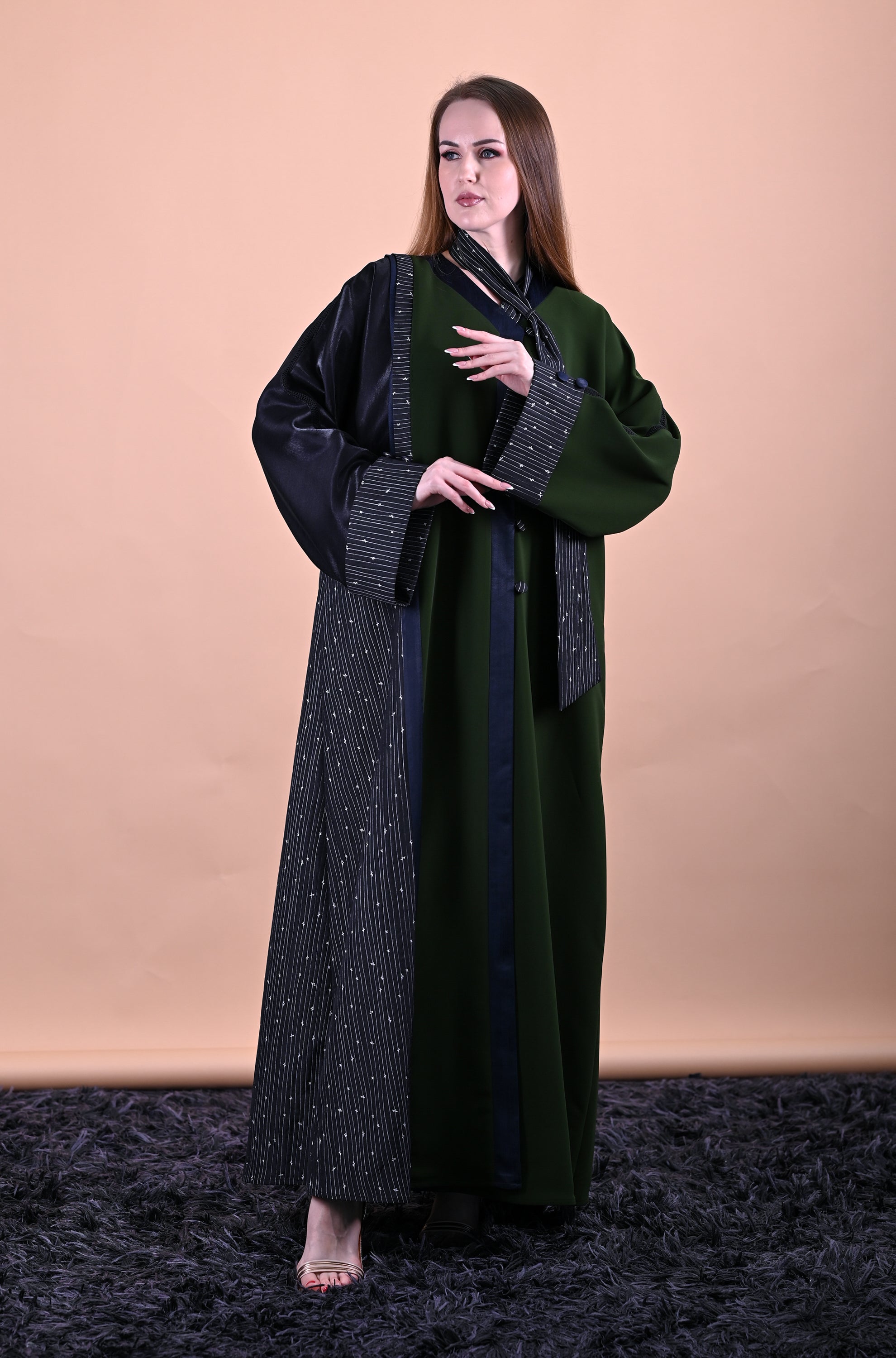 Elegant Crepe Silk Dark Green