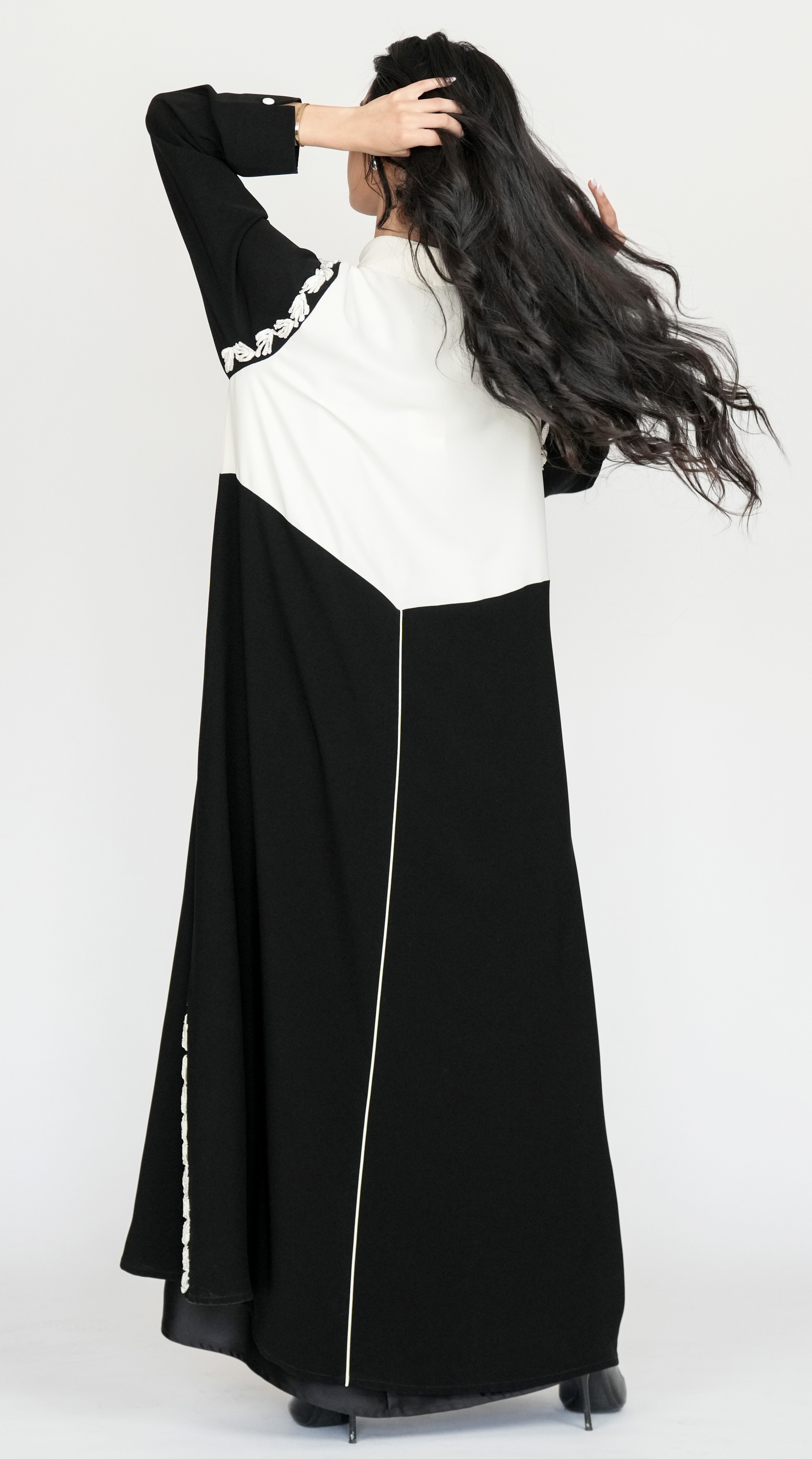 Black and White Abaya