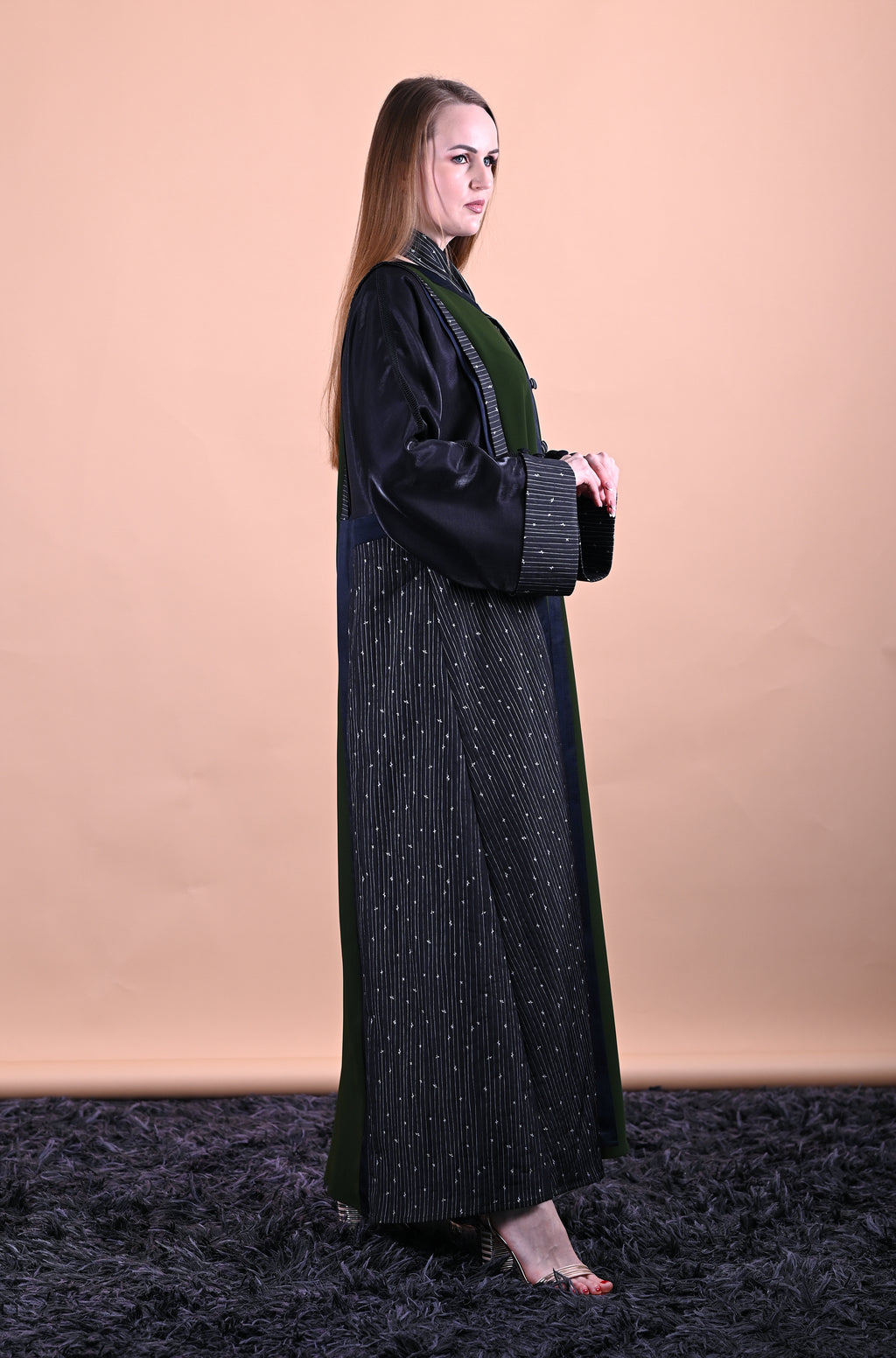 Elegant Crepe Silk Dark Green