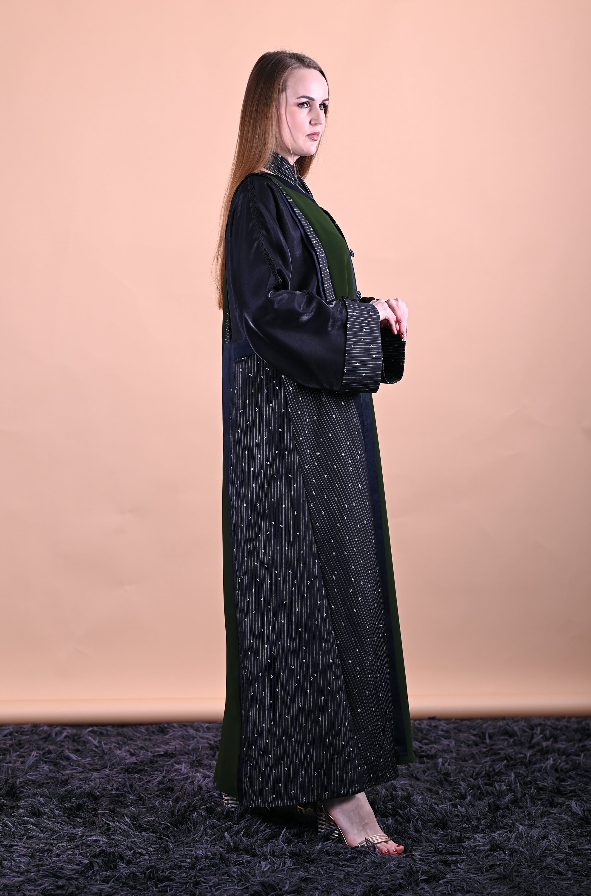 Elegant Crepe Silk Dark Green