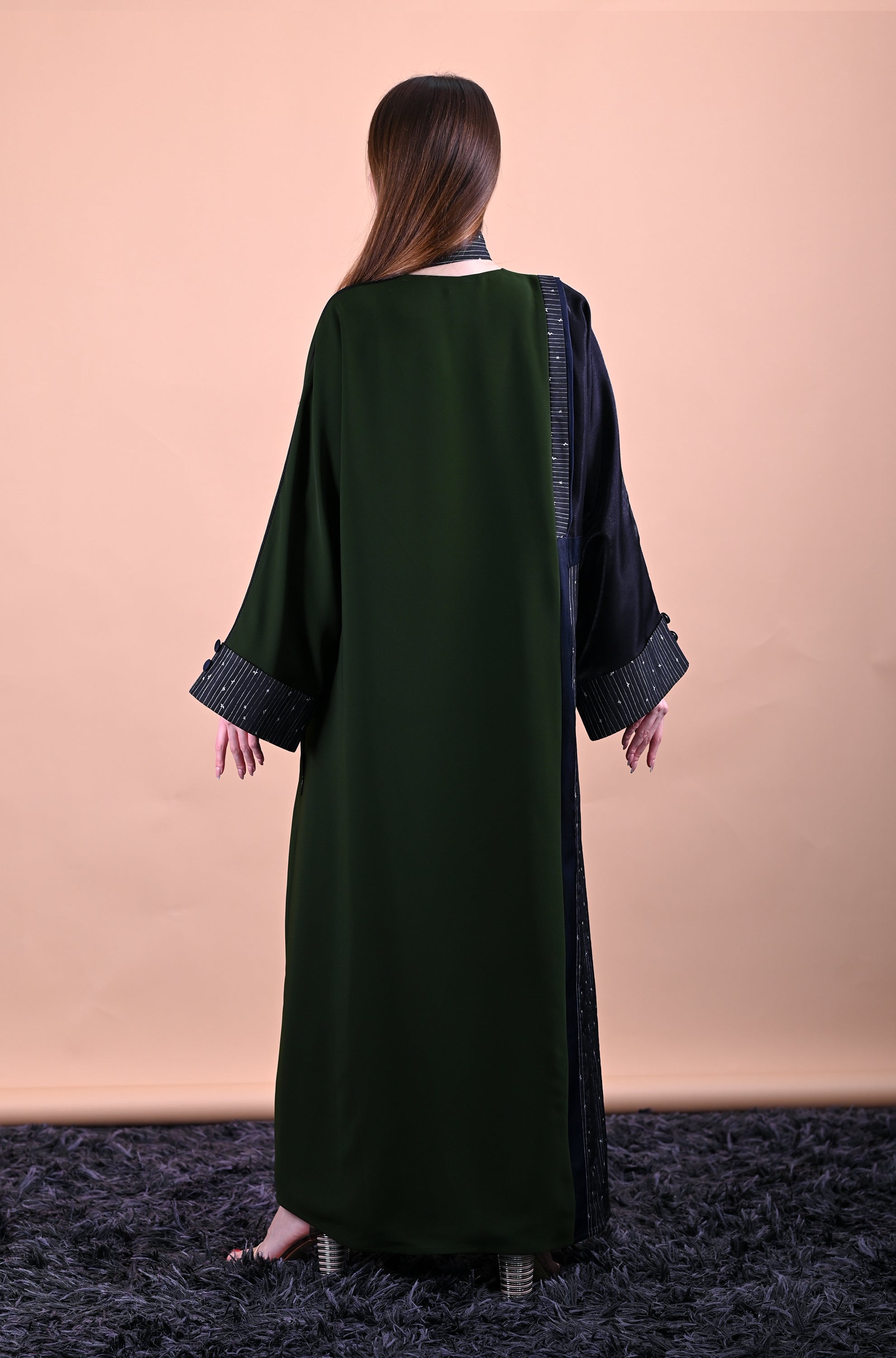 Elegant Crepe Silk Dark Green