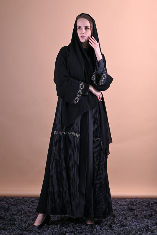 Royal Style Black Crepe Hand Work