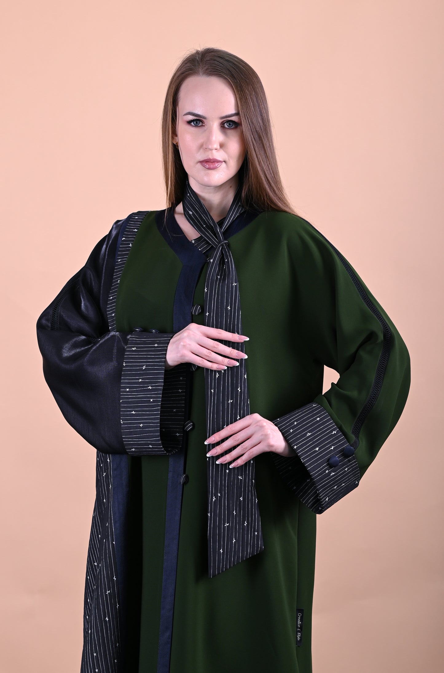 Elegant Crepe Silk Dark Green