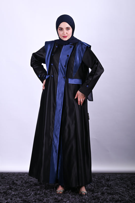 Majesty Round Neck Satin Abaya