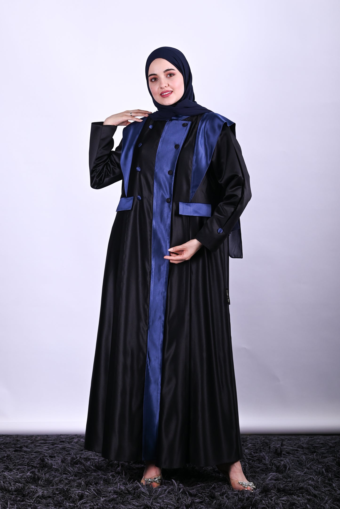 Majesty Round Neck Satin Abaya