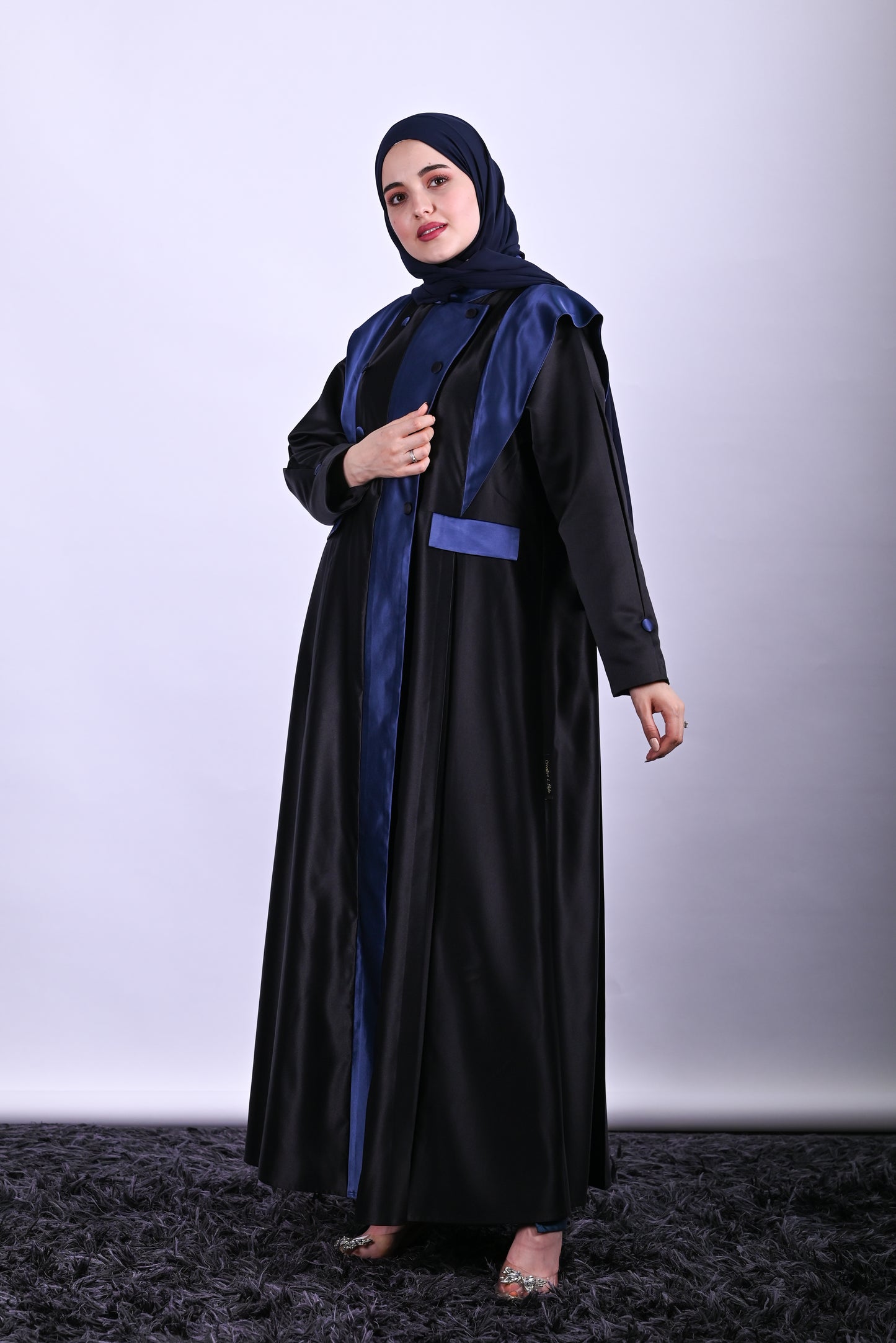 Majesty Round Neck Satin Abaya