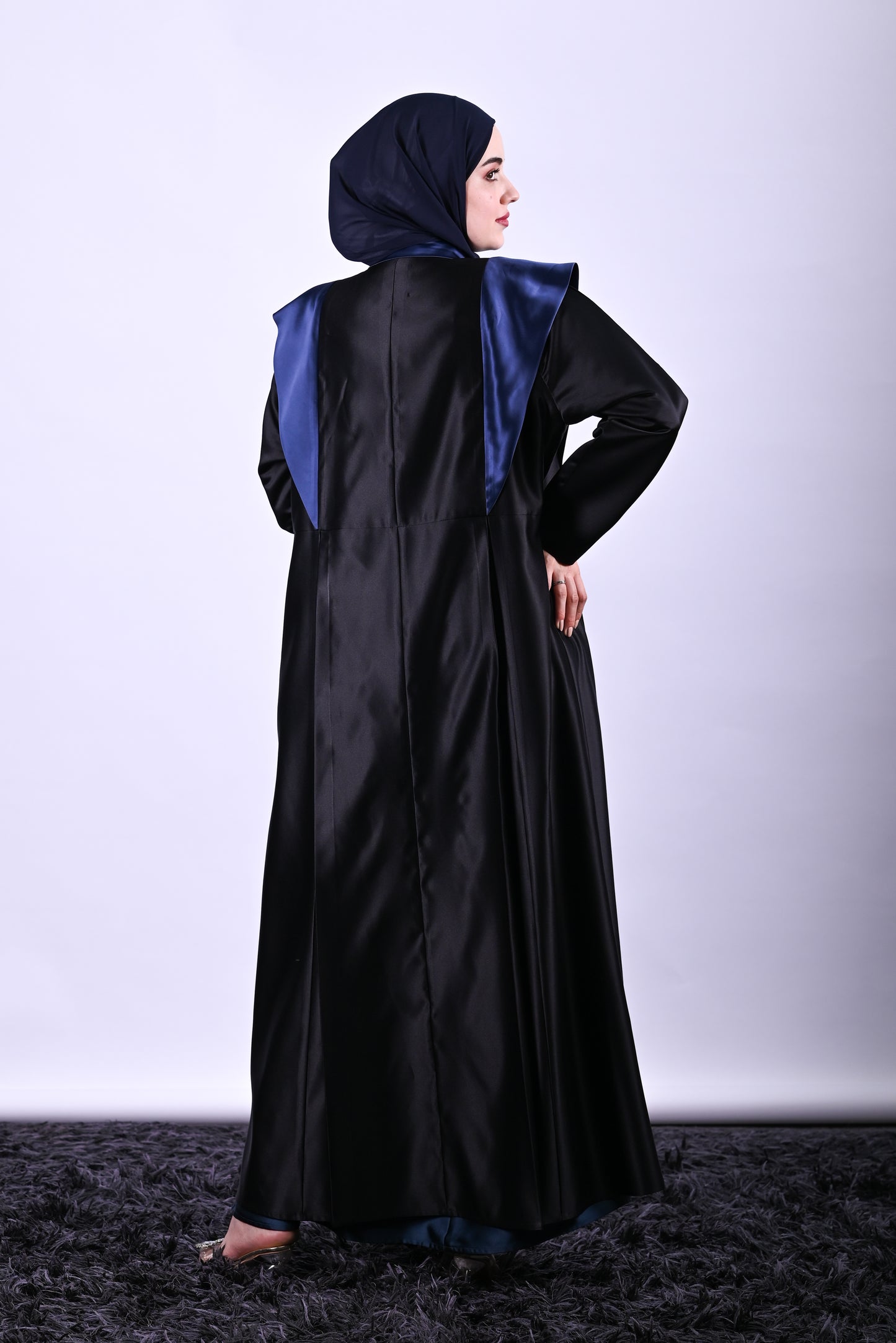 Majesty Round Neck Satin Abaya