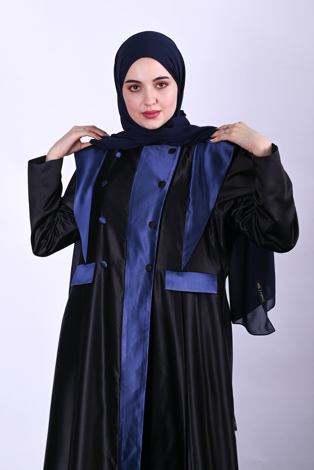 Majesty Round Neck Satin Abaya