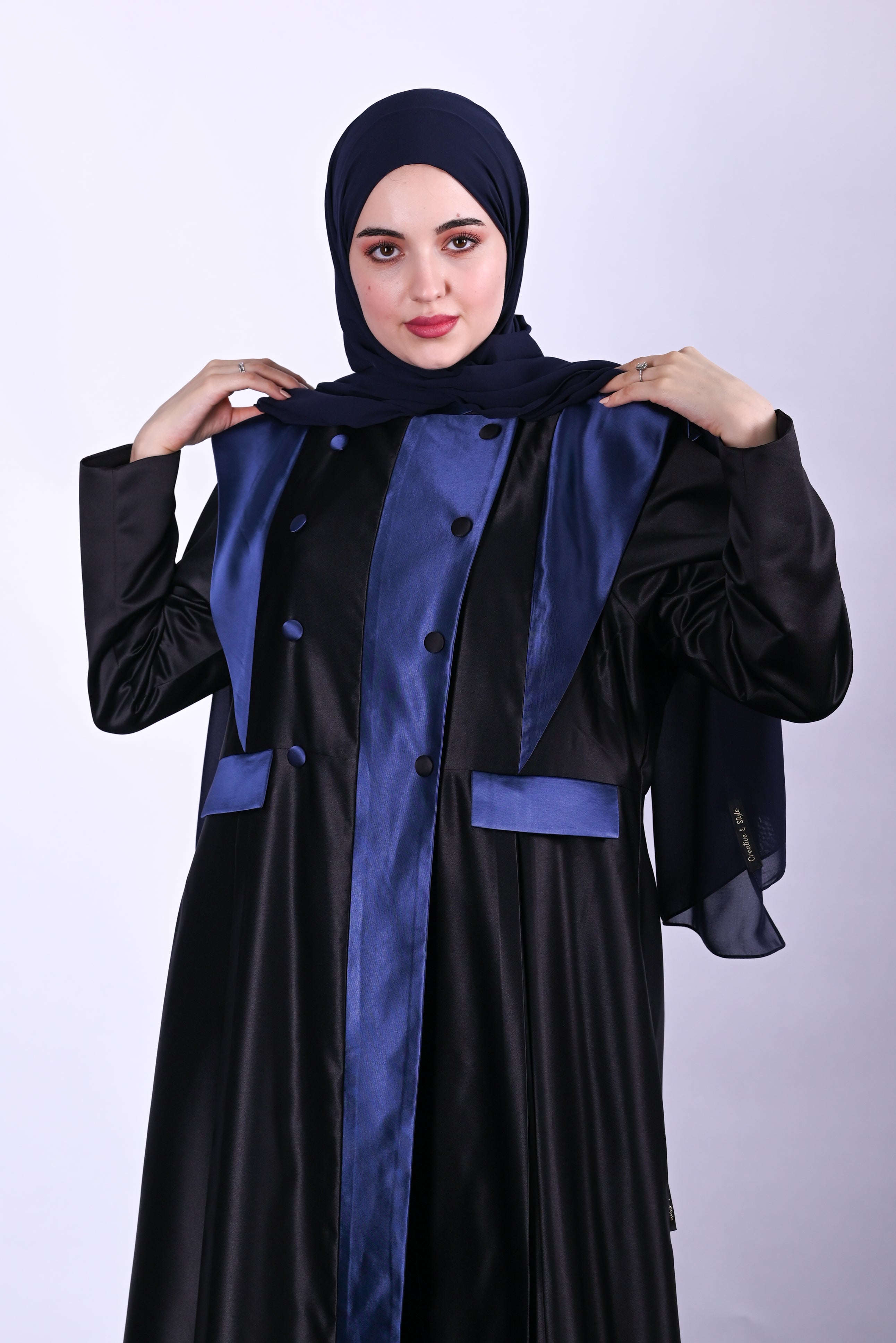 Majesty Round Neck Satin Abaya
