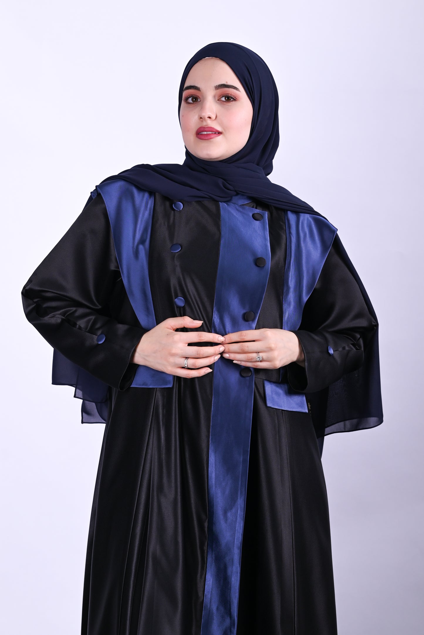 Majesty Round Neck Satin Abaya