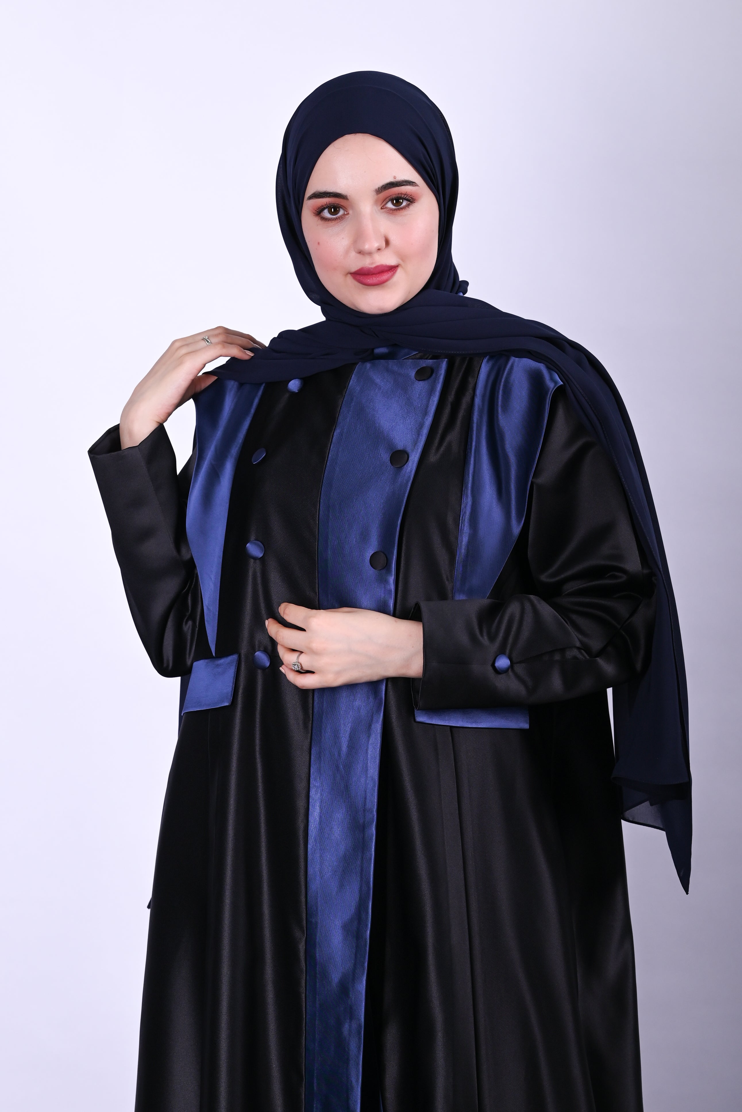 Majesty Round Neck Satin Abaya