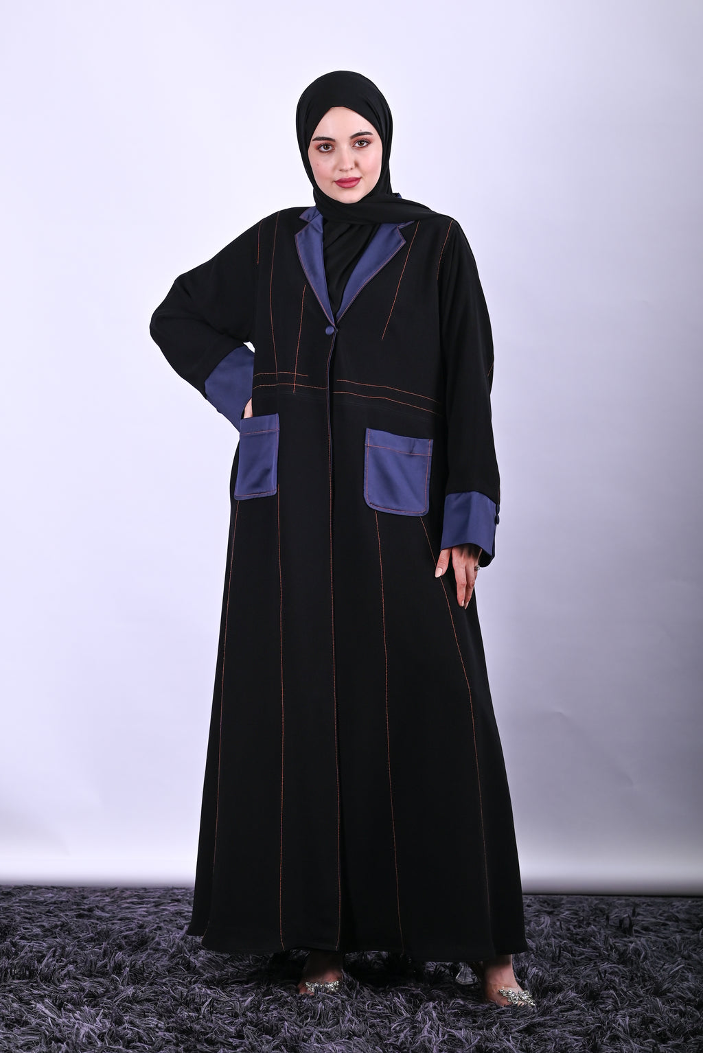 Black and Blue Crepe