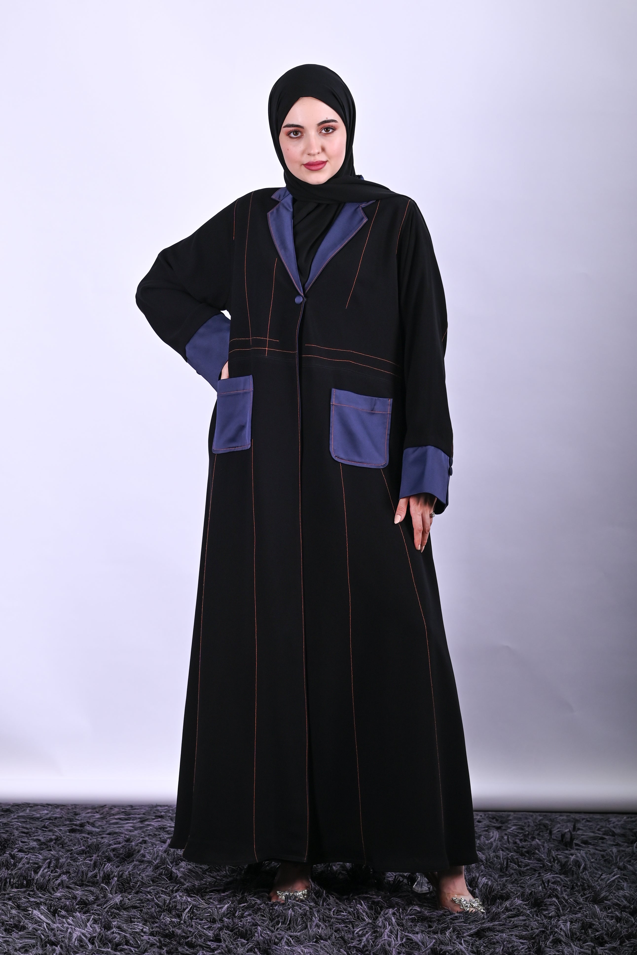 Black and Blue Crepe