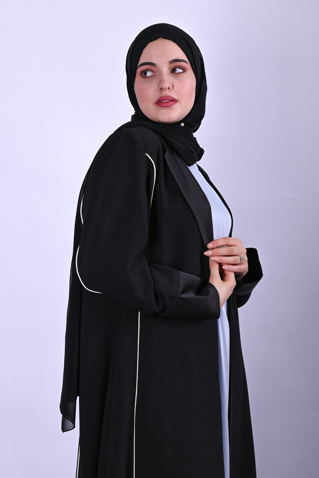 Balzer Black Crepe  Abaya