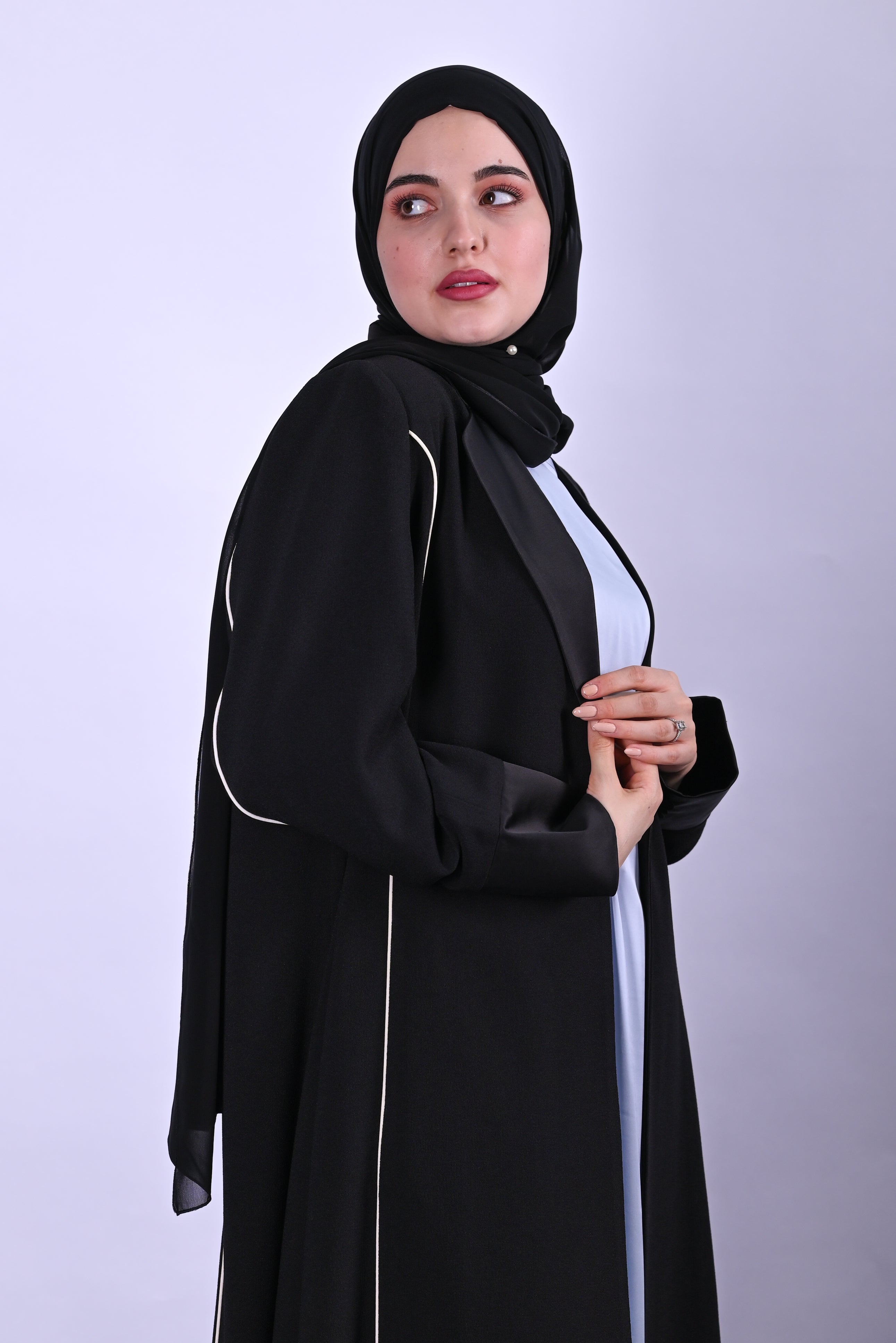 Balzer Black Crepe  Abaya
