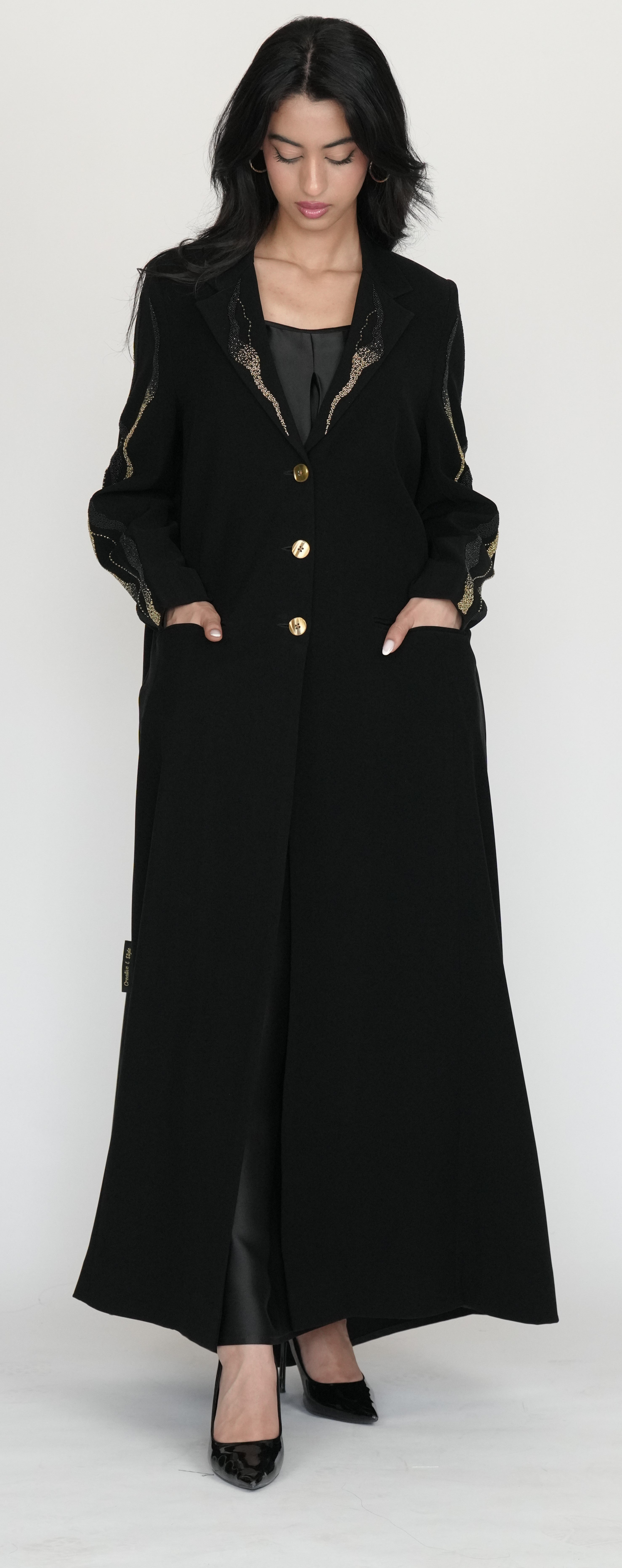 Abaya with Gold Button