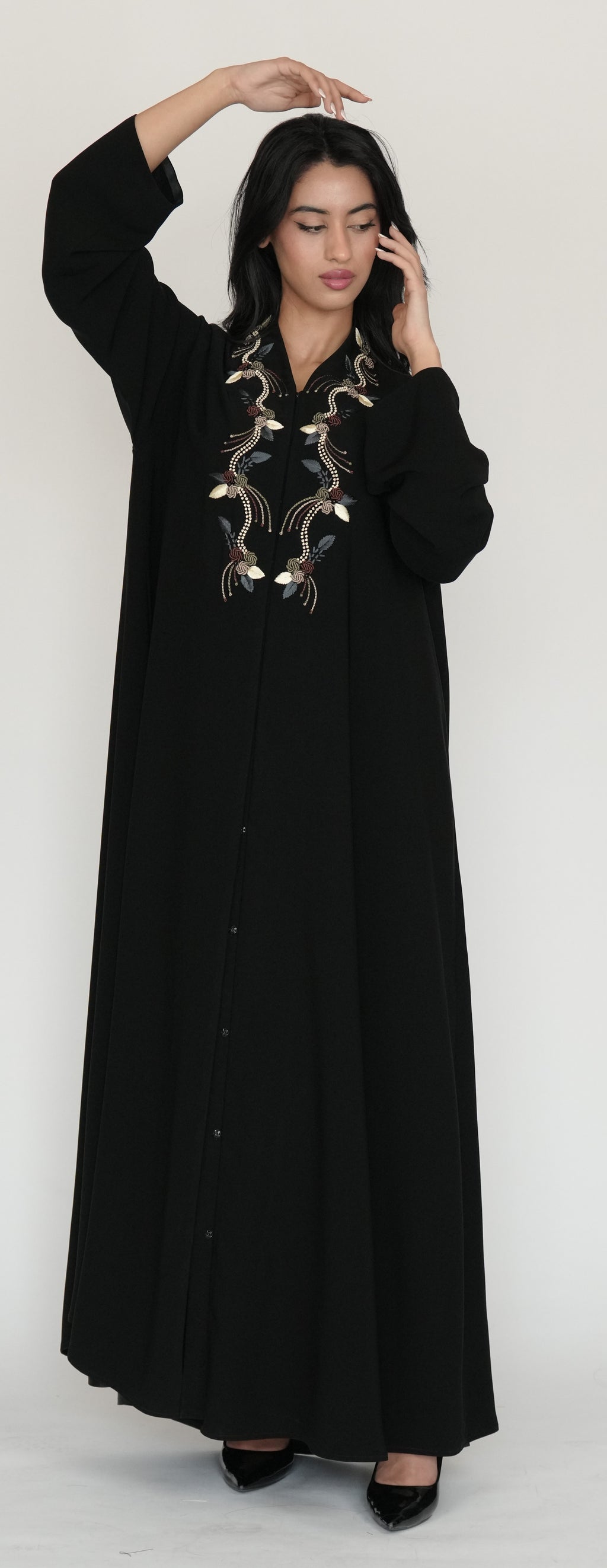 Black Button-Down Abaya