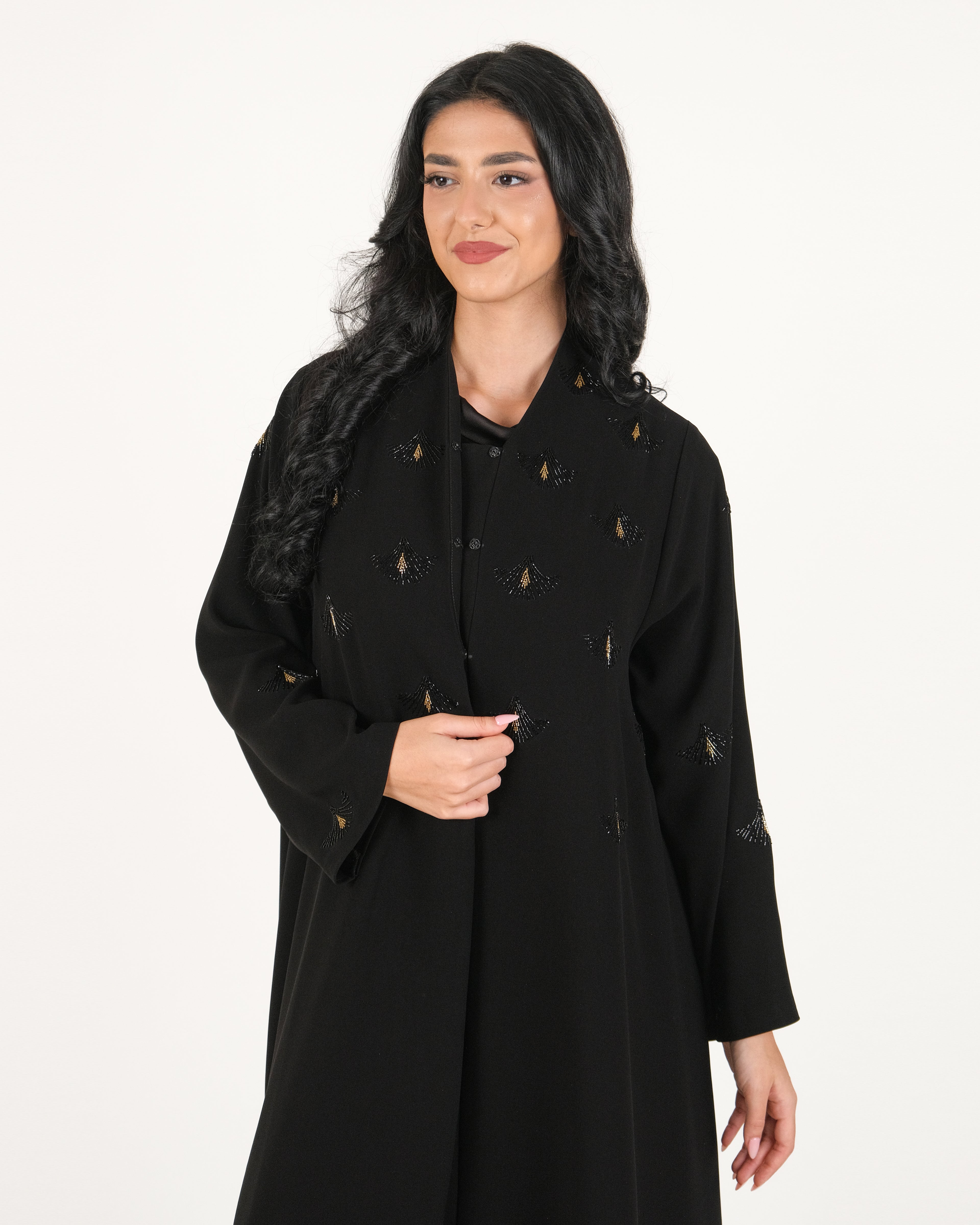 Trendy Elegant Black Handwork Abaya