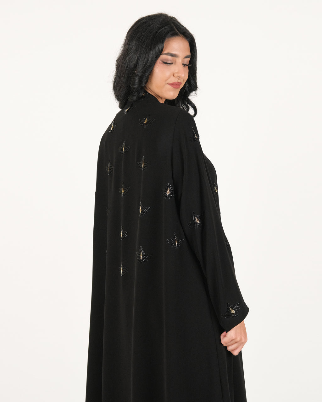 Trendy Elegant Black Handwork Abaya
