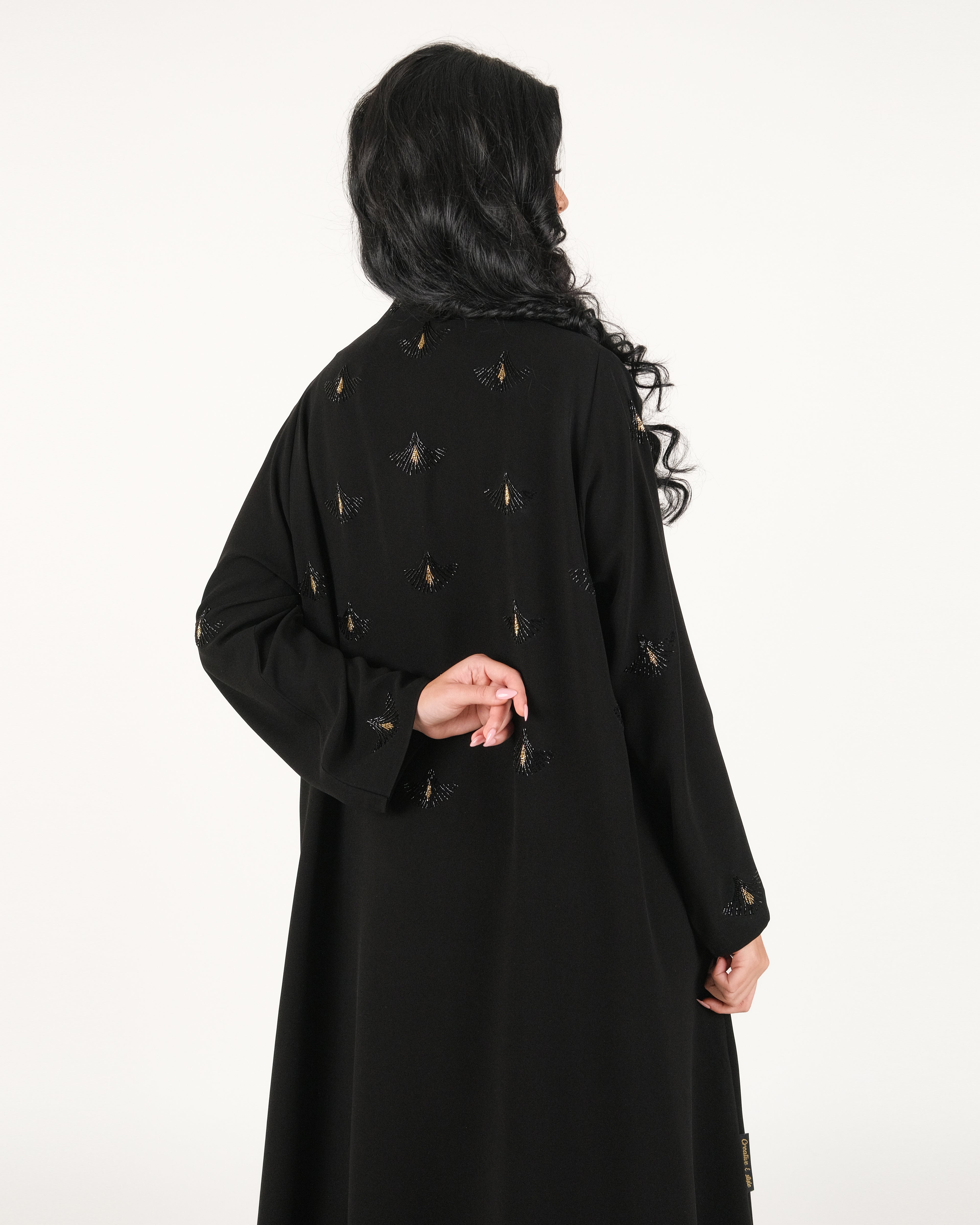 Trendy Elegant Black Handwork Abaya