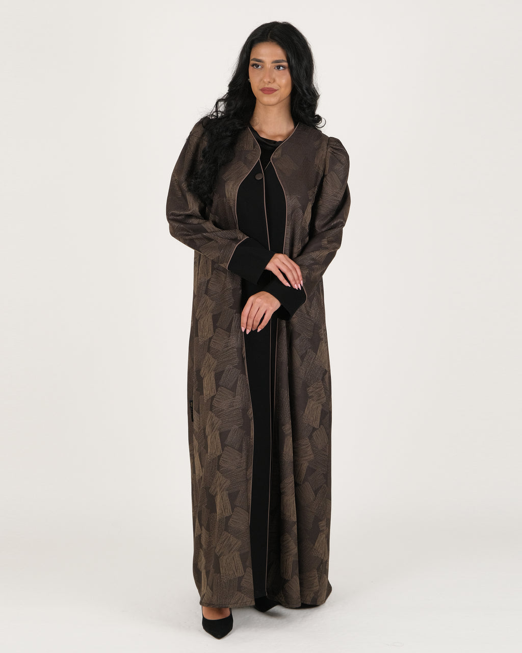 Elegant Korean Textured Brown Abaya