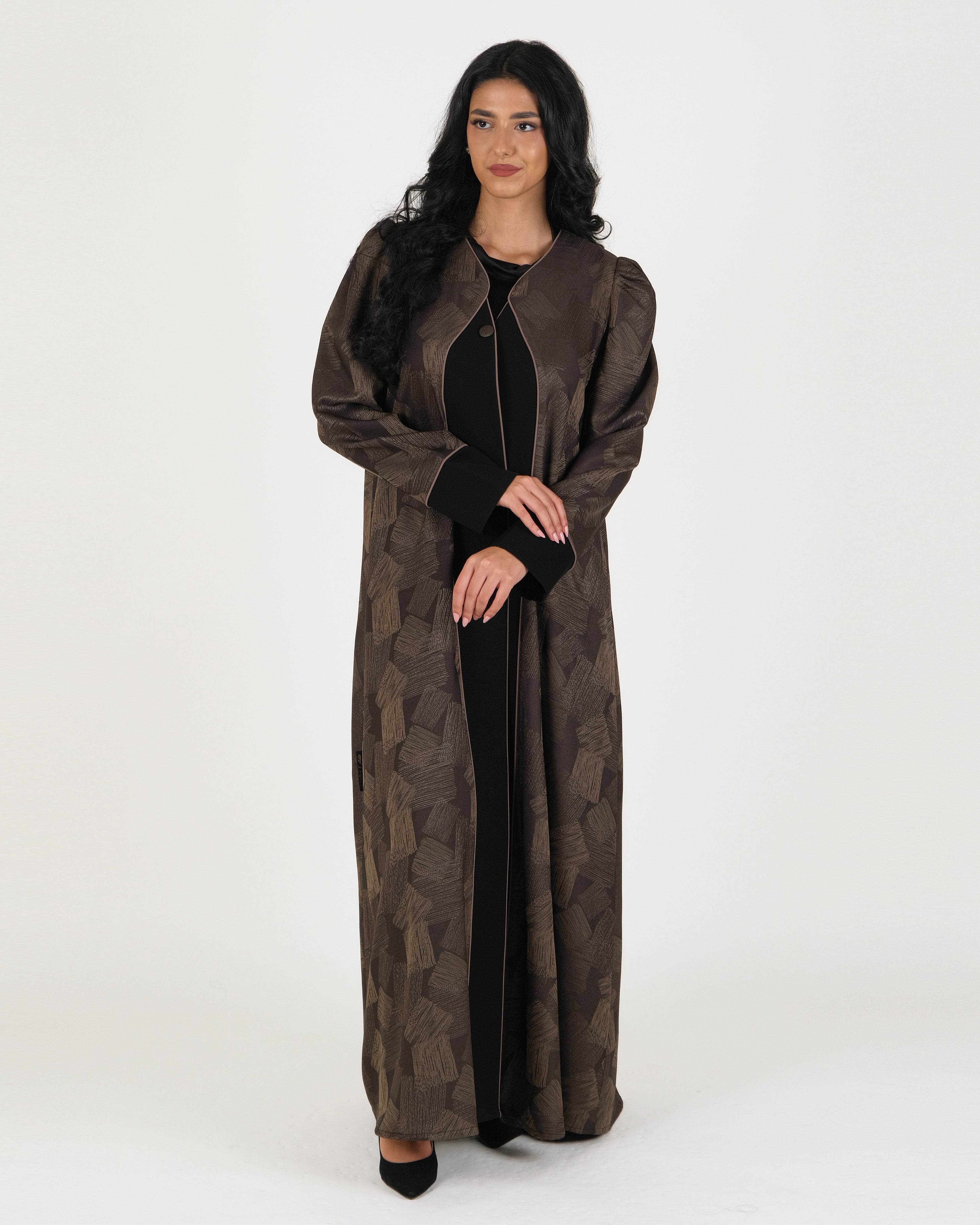 Elegant Korean Textured Brown Abaya