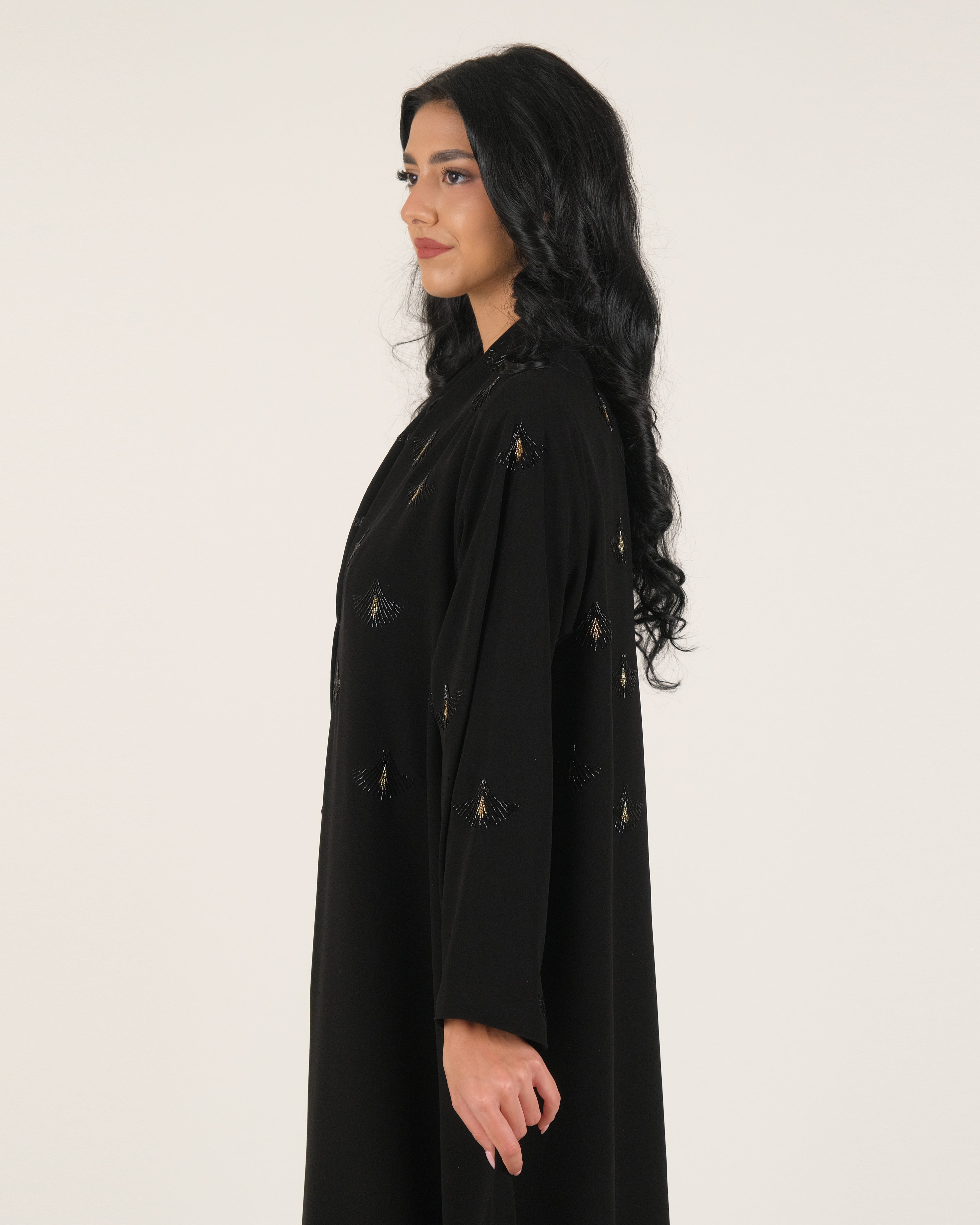 Trendy Elegant Black Handwork Abaya